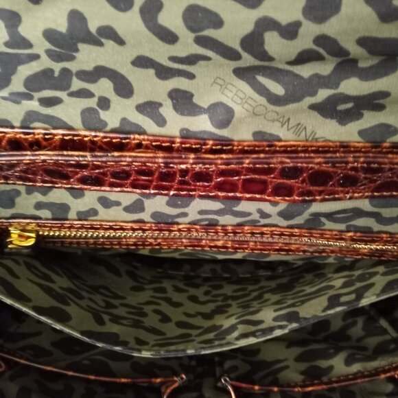 Rebecca Minkoff Leather Covert Convertible Satchel Shiny Brown Color NWT $425 - Picture 15 of 15